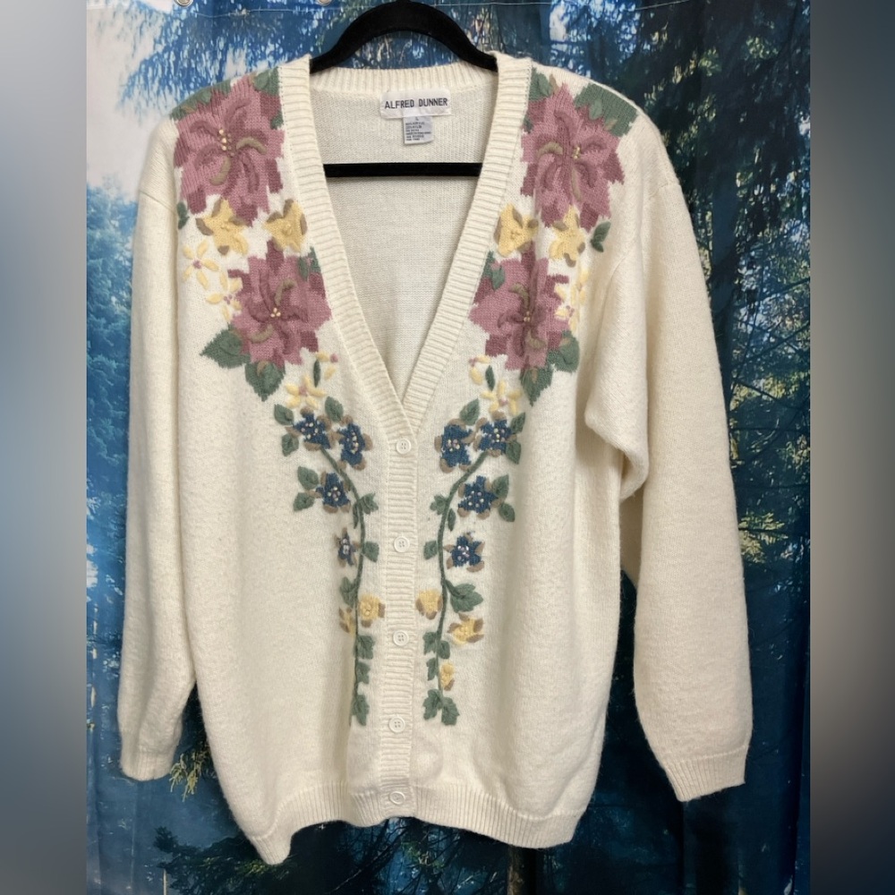 Vintage Alfred Dunner Women's Floral Cardigan